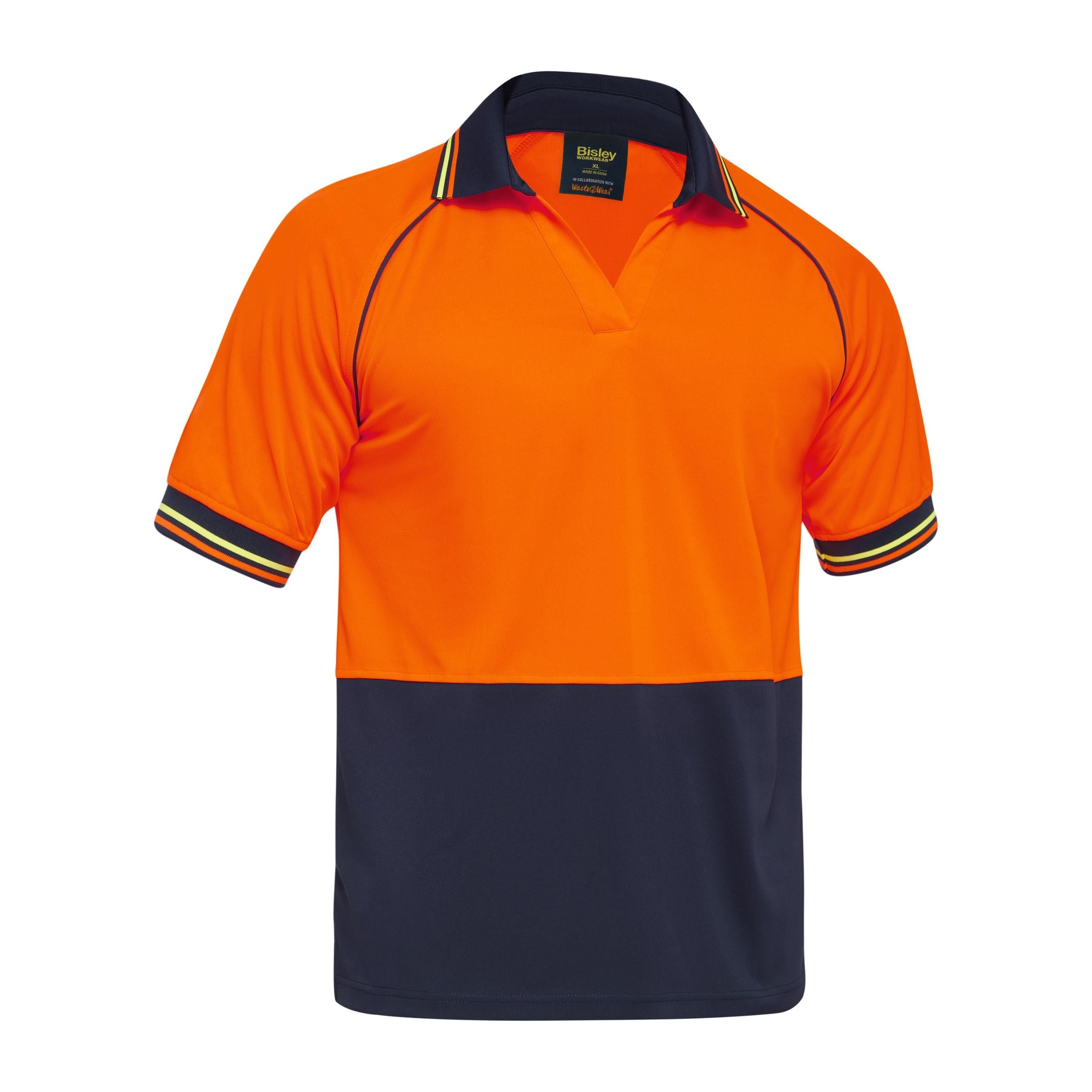Recycle Two Tone Hi Vis Short Sleeve Polo - BK1440