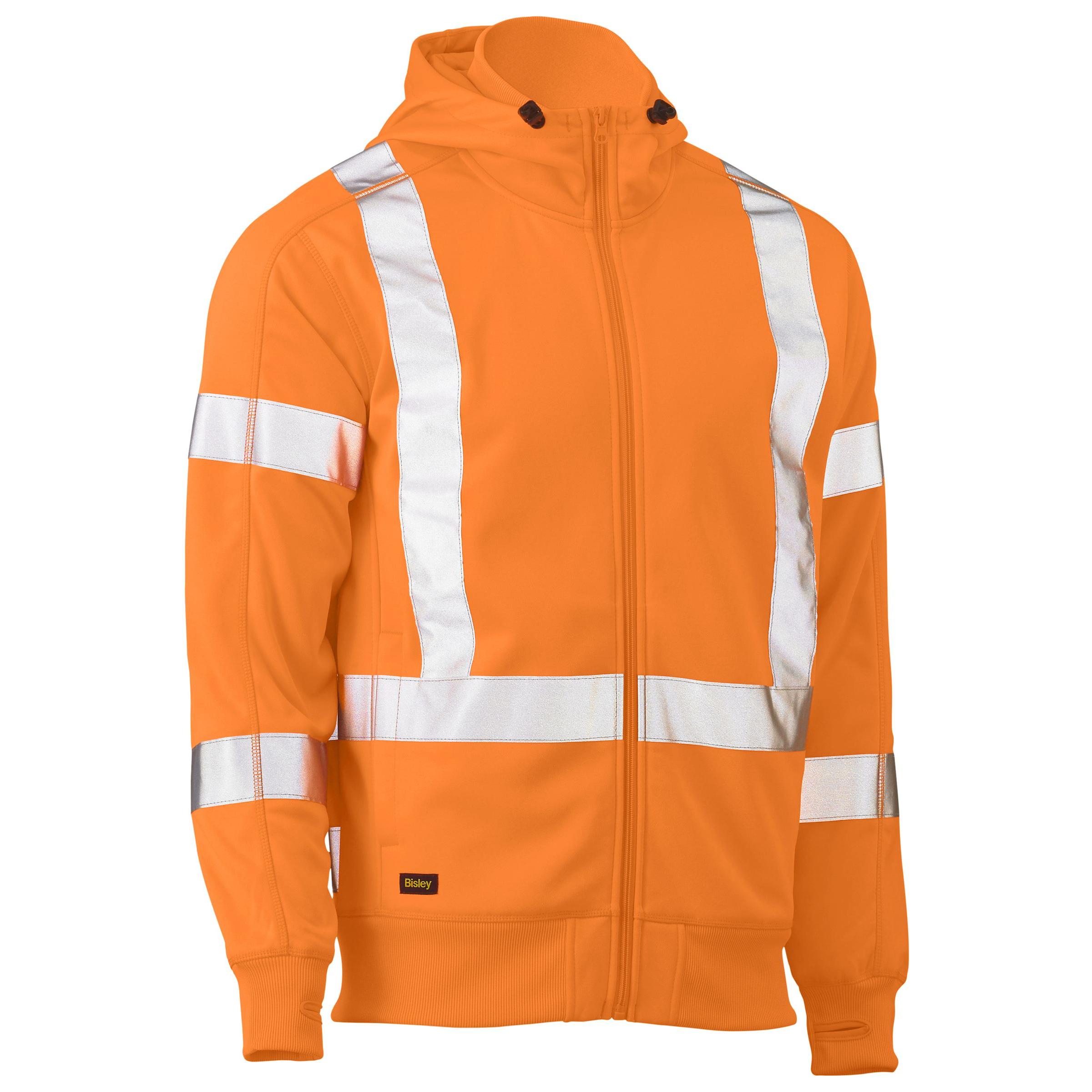 X Taped Hi Vis Zip Front Fleece Hoodie - BK6819XT