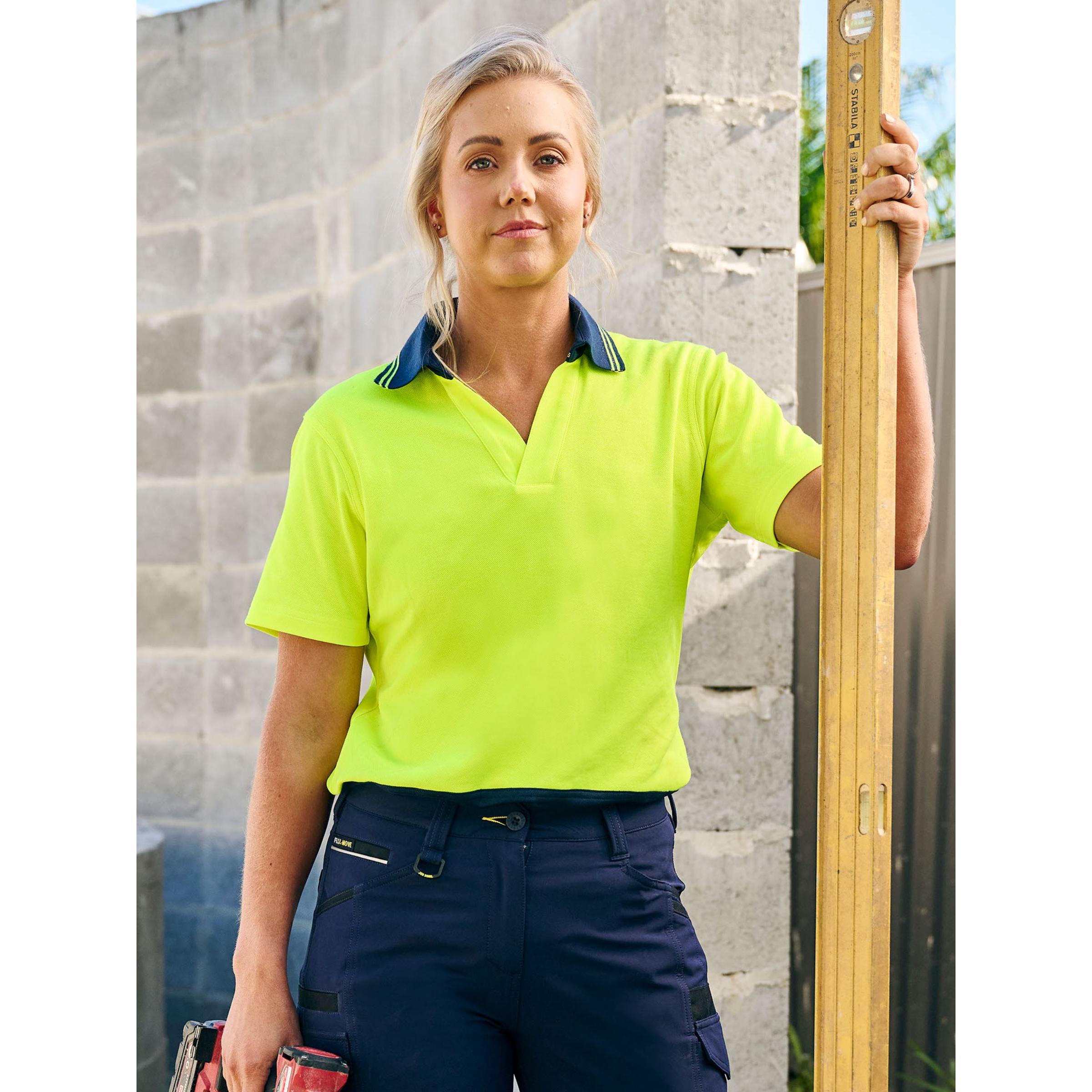 Womens Hi Vis V-Neck Polo - BKL1234