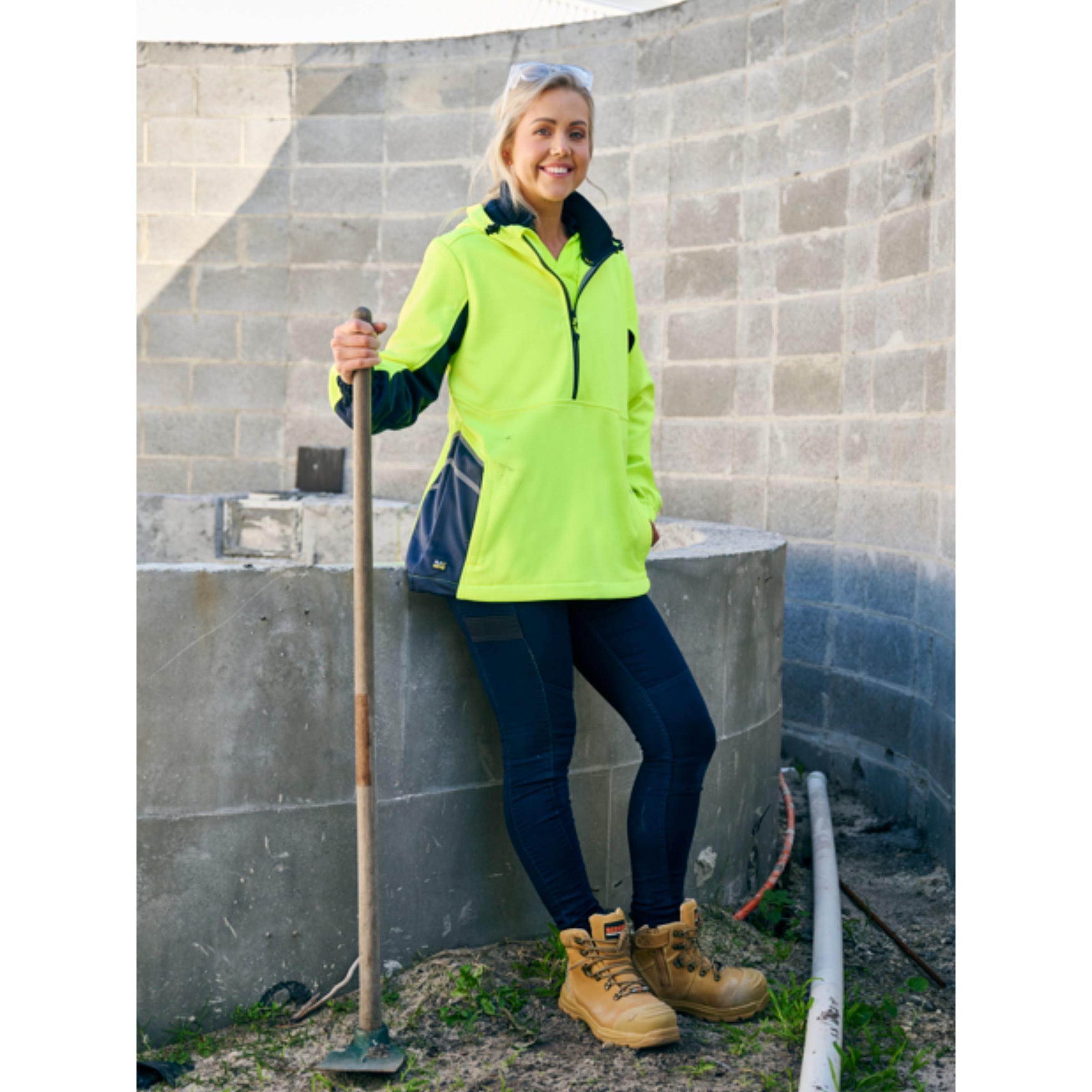 Womens Hi Vis Liquid Repellent Fleece Hoodie - BKL6571