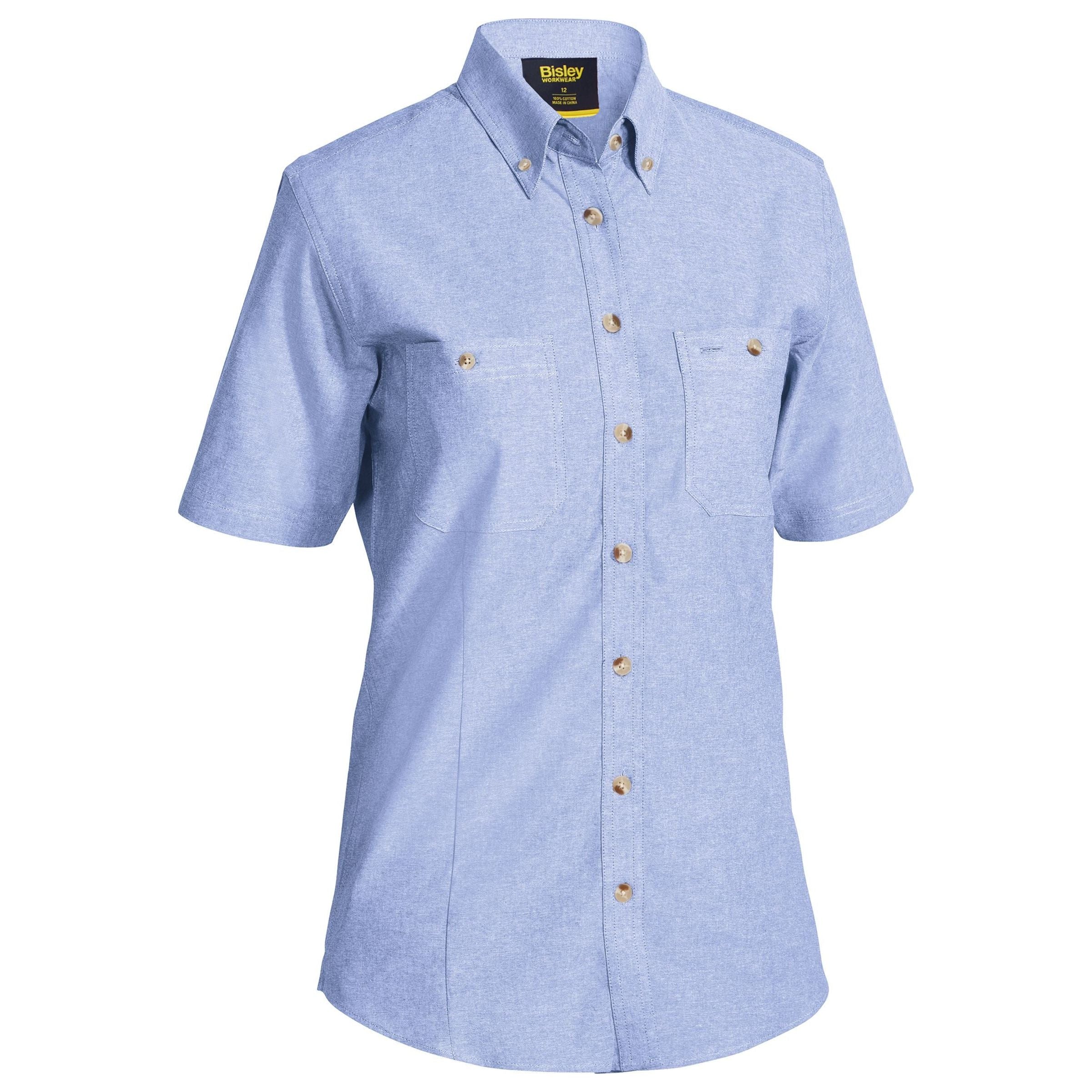 Womens Short Sleeve Chambray Shirt - BL1407