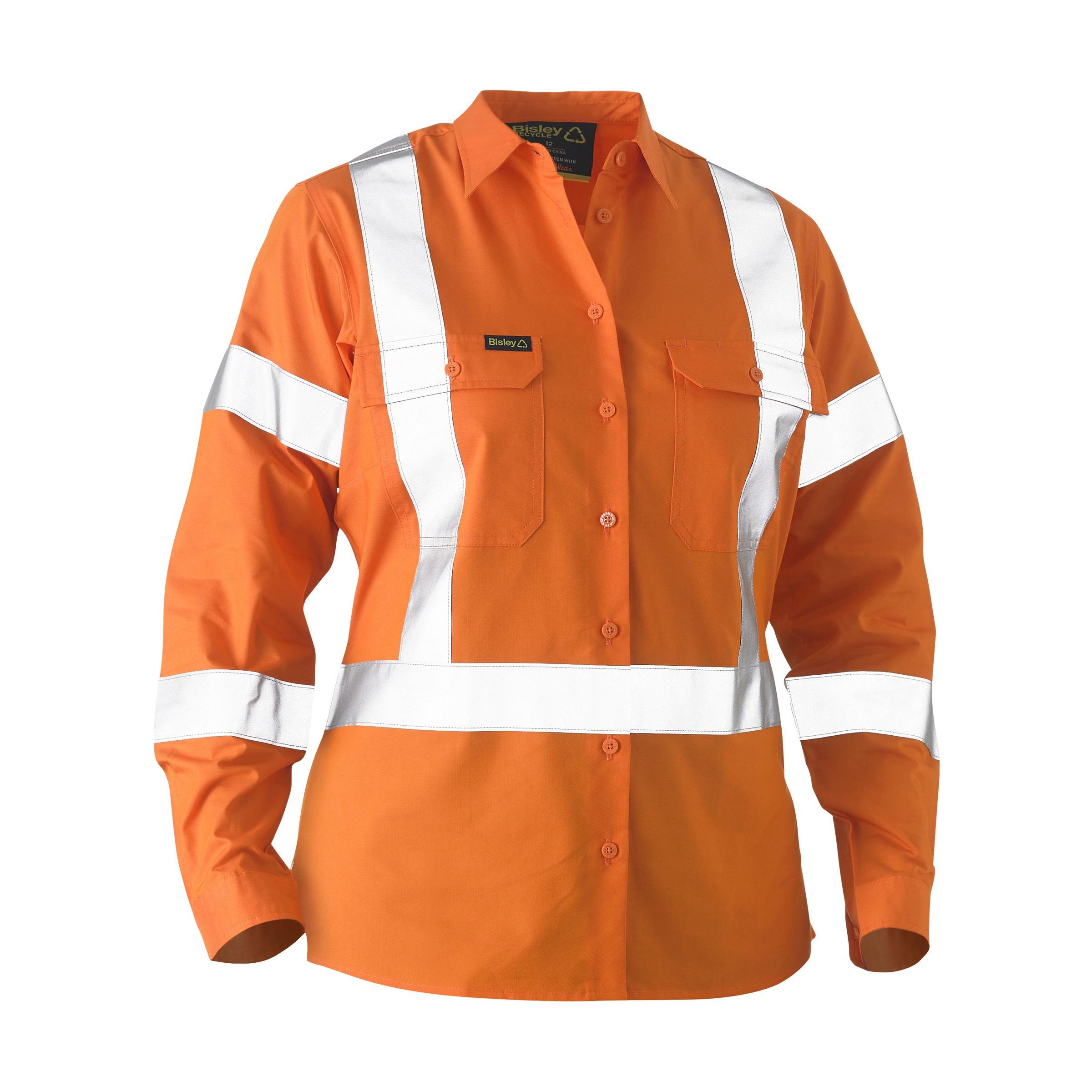 Recycle Womens X Taped Hi Vis Drill Shirt - BL6266XT