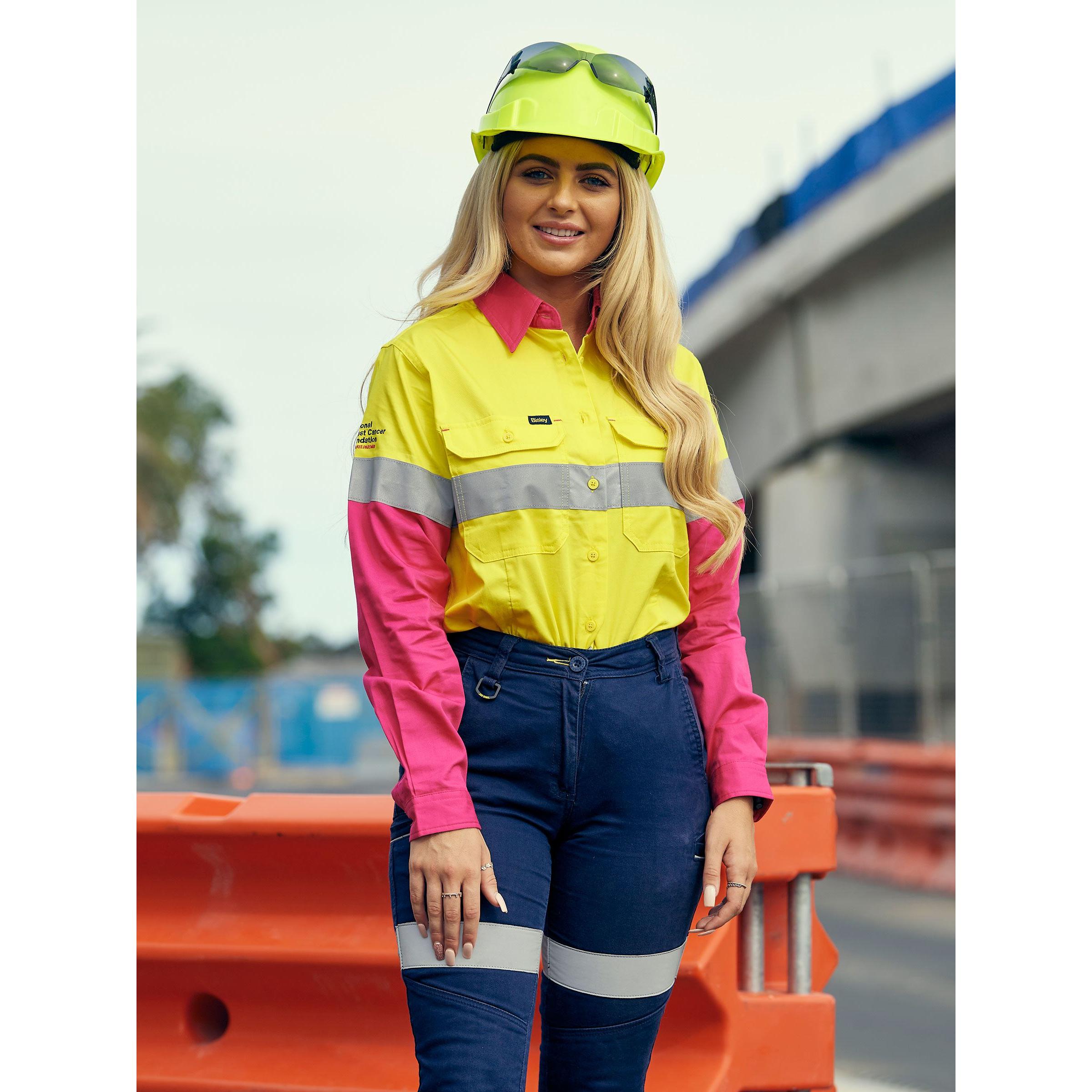 Womens Taped Hi Vis Cool Lightweight Drill Shirt - BL6696T