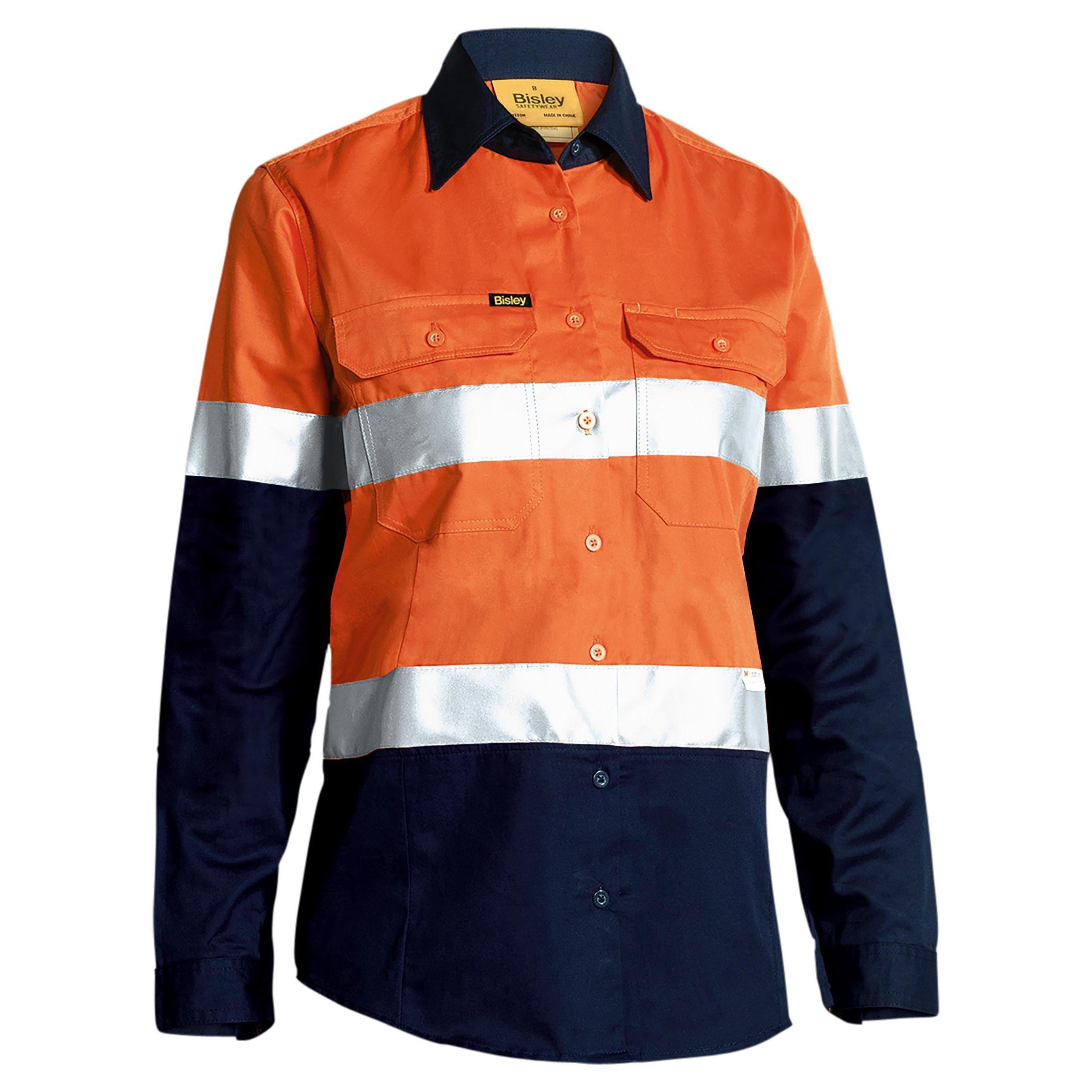 Womens Taped Hi Vis Cool Lightweight Drill Shirt - BL6696T