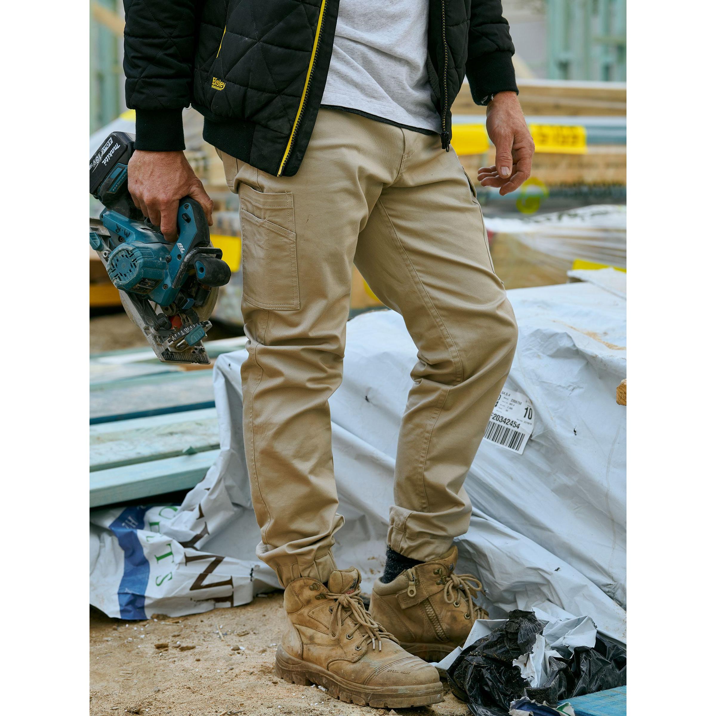 Stretch Cotton Drill Cargo Cuffed Pants - BPC6028