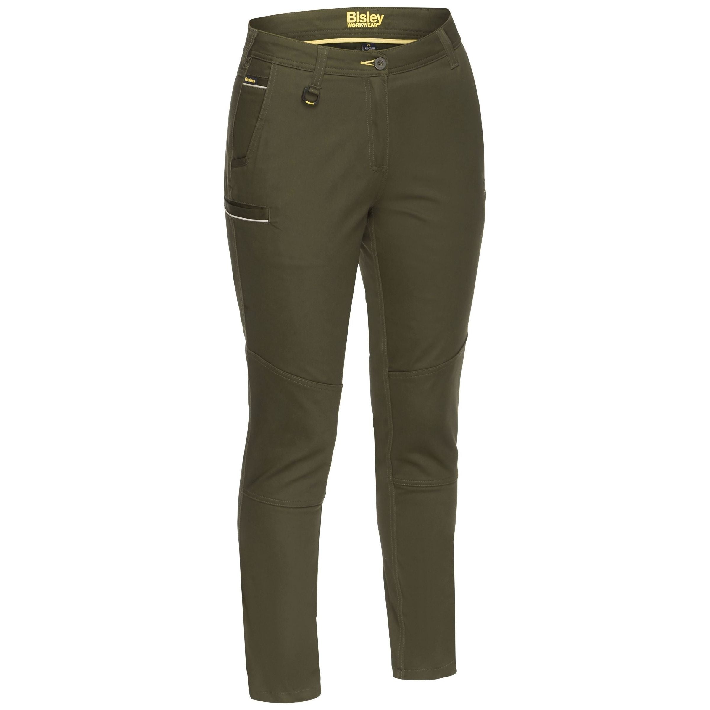 SALE - Womens Mid Rise Stretch Cotton Pants - BPL6015