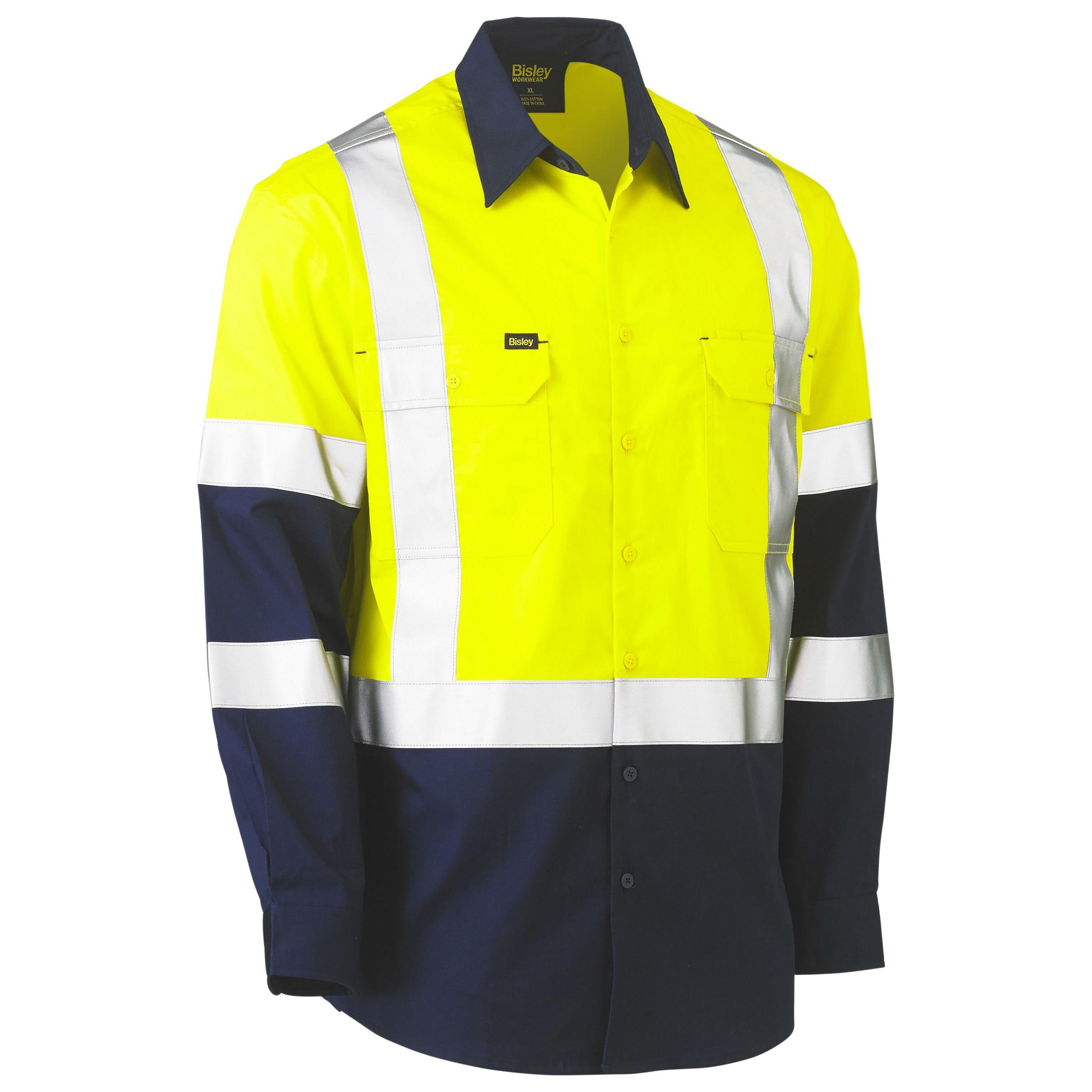 X Taped Biomotion Two Tone Hi Vis Lightweight Drill Shirt - BS6696XT
