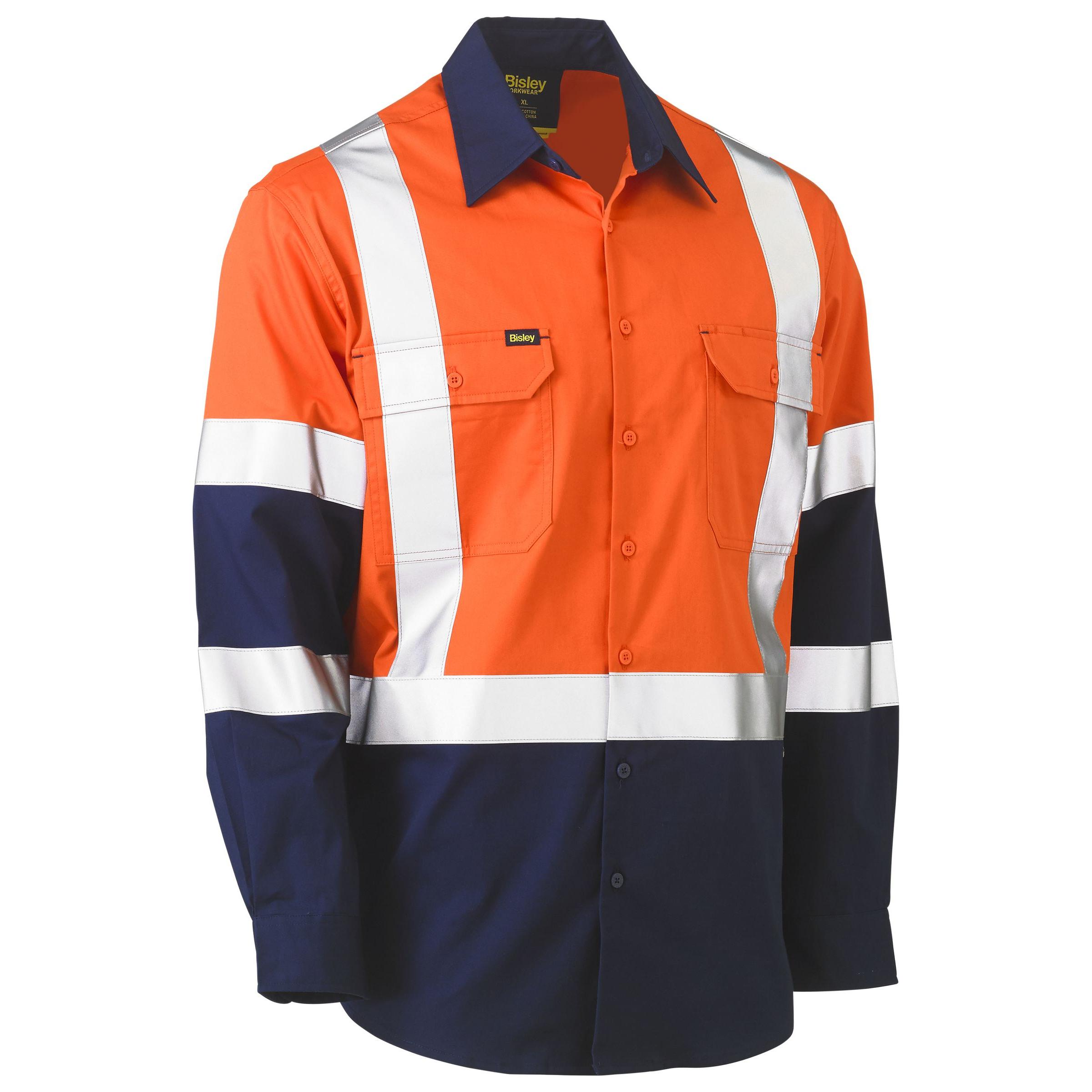 X Taped Biomotion Two Tone Hi Vis Lightweight Drill Shirt - BS6696XT