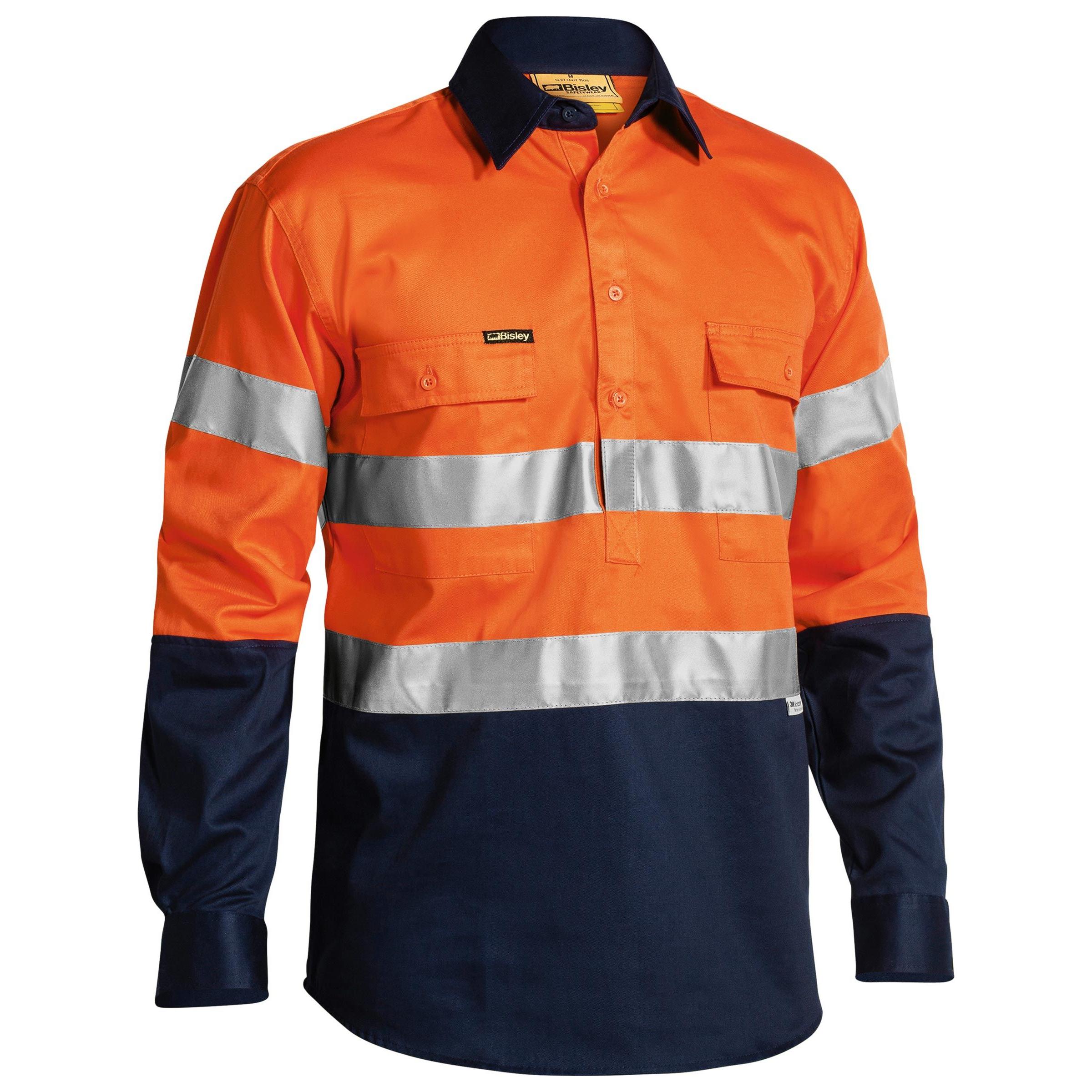 Taped Hi Vis Closed Front Drill Shirt - BTC6456