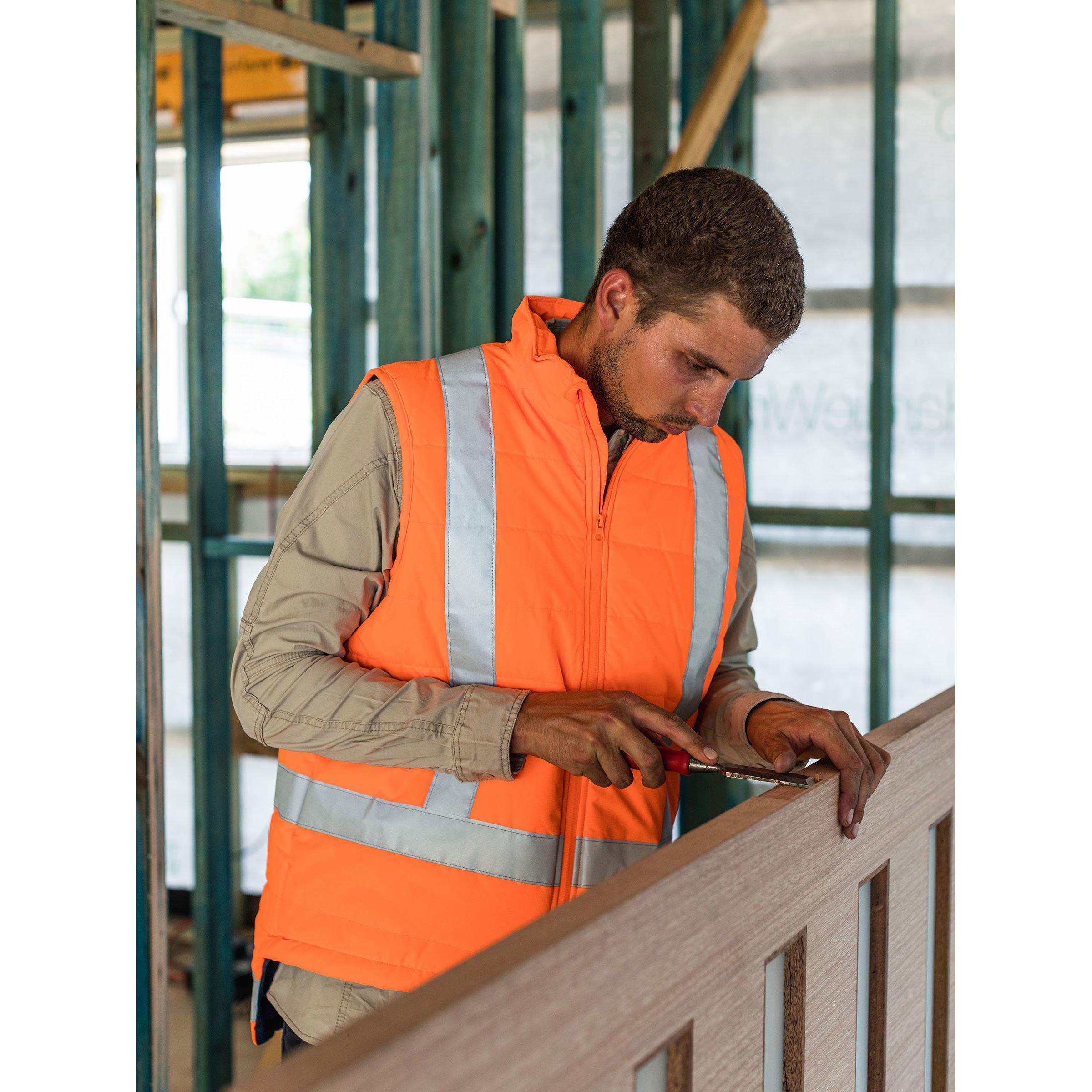 Taped Hi Vis Puffer Vest with X Back - BV0379XT