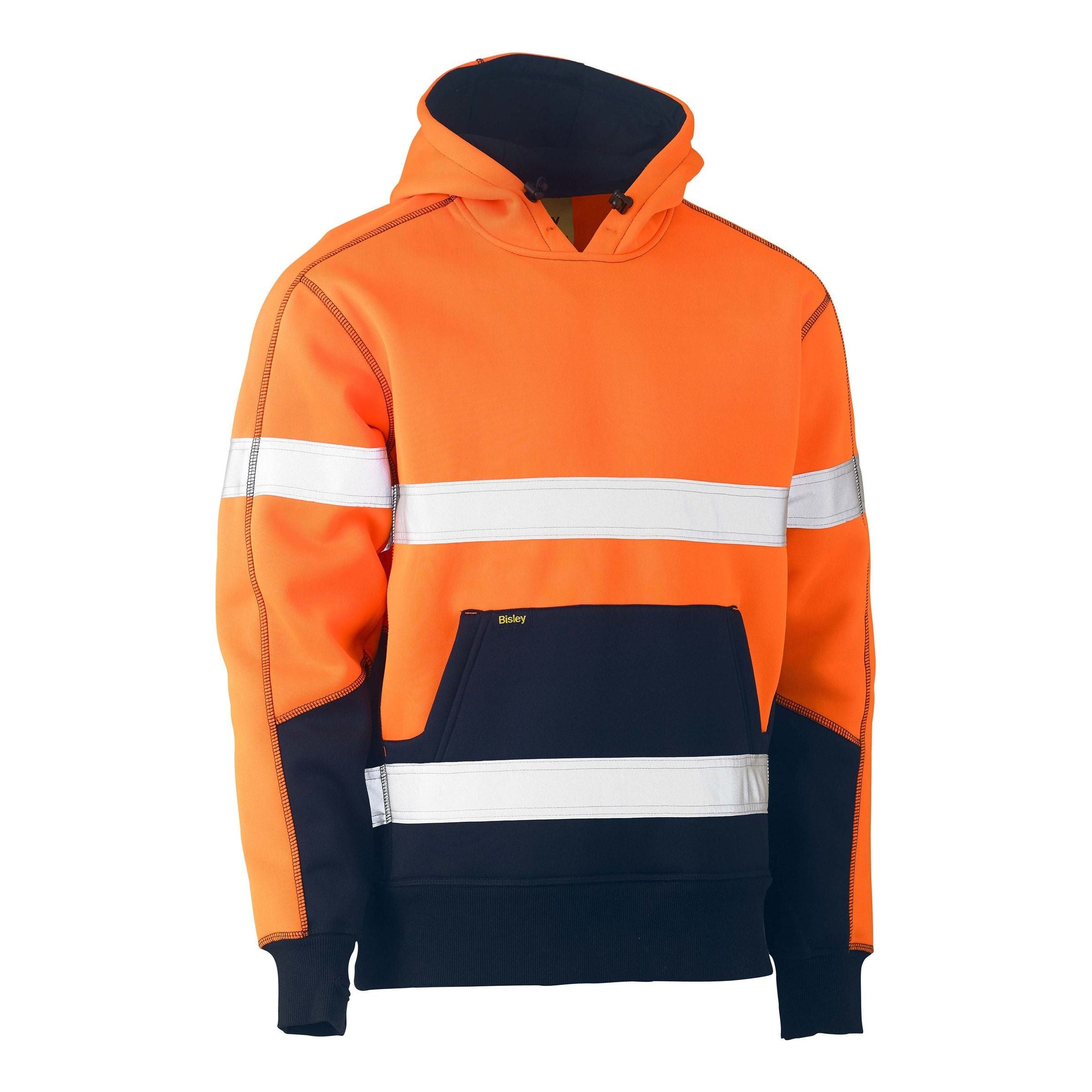 Taped Two Tone Fleece Hoodie Pullover - BK6619T