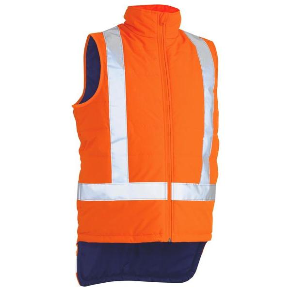 Taped Hi Vis Puffer Vest with X Back - BV0379XT