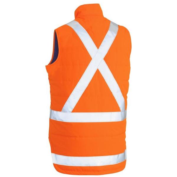 Taped Hi Vis Puffer Vest with X Back - BV0379XT