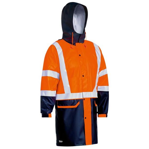 Taped Hi Vis Stretch PU Rain Coat - BJ6935HT