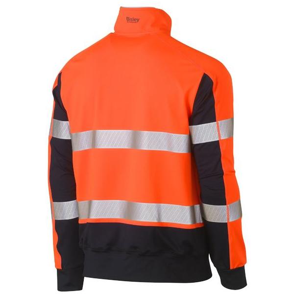Taped Two Tone Hi Vis Contrast Stretchy 1/4 Zip Pullover - BK6817T