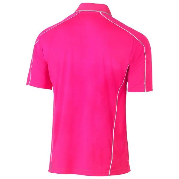 Cool Mesh Polo with Reflective Piping - BK1425