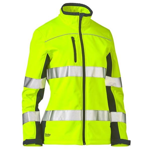 Womens Taped Two Tone Hi Vis Soft Shell Jacket - BJL6059T