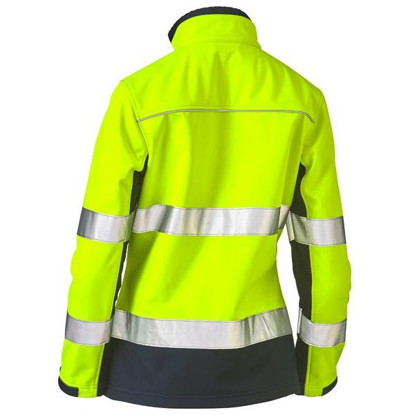 Womens Taped Two Tone Hi Vis Soft Shell Jacket - BJL6059T