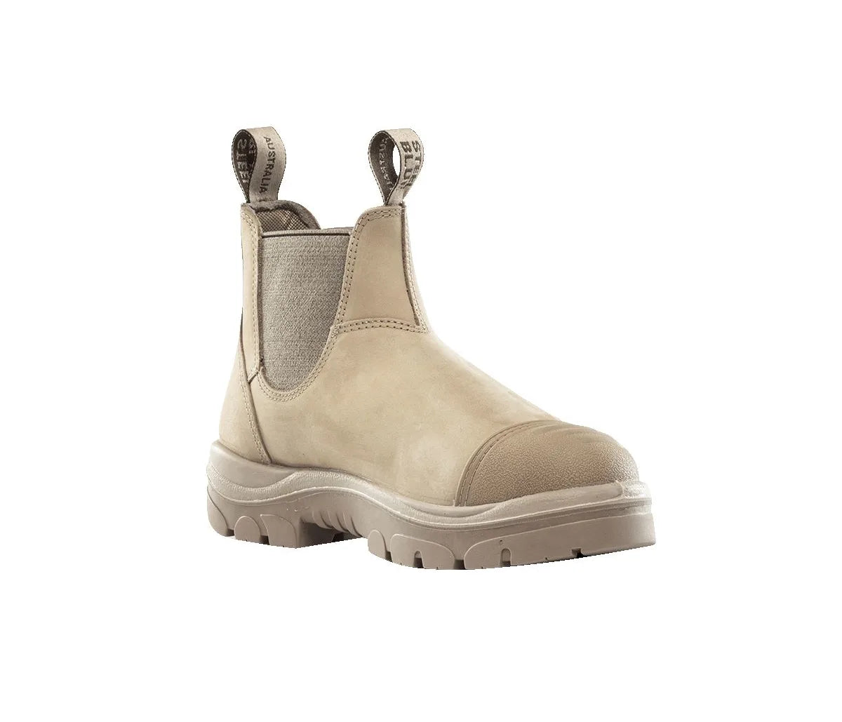 Beige boot with a white background