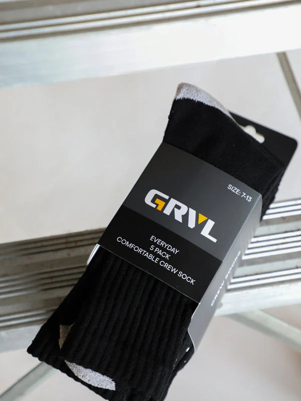 GRVL Socks - Crew Cotton 5 Pack