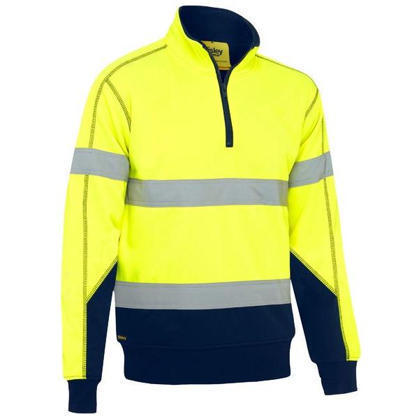 Taped Hi Vis 1/4 Zip Fleece Pullover with Sherpa Lining - BK6987T