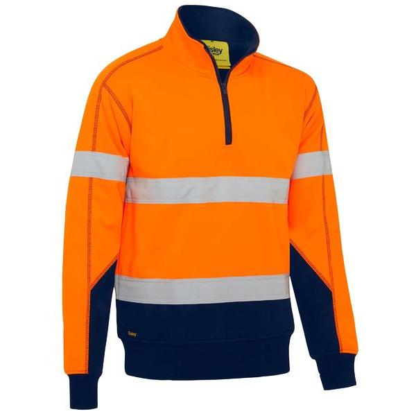 Taped Hi Vis 1/4 Zip Fleece Pullover with Sherpa Lining - BK6987T