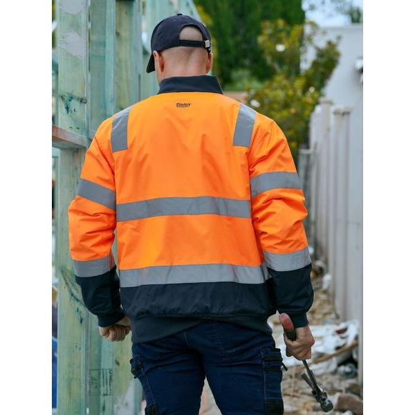 Taped Two Tone Hi Vis Bomber Jacket with Padded Lining - BJ6730T
