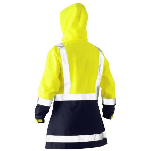 Womens Taped Hi Vis Recycled Rain Shell Jacket - BJL6766T