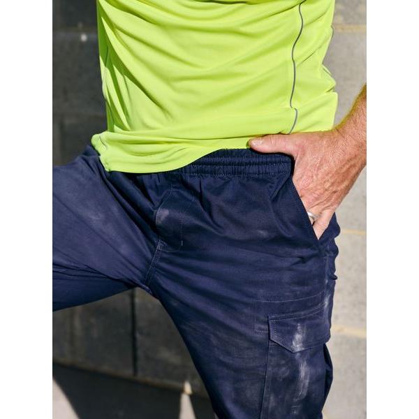 Stretch Cotton Drill Elastic Waist Cargo Work Pant - BPC6029