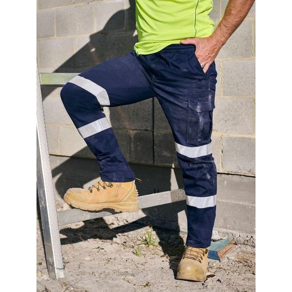 Taped Biomotion Stretch Cotton Drill Elastic Waist Cargo Work Pant - BPC6029T