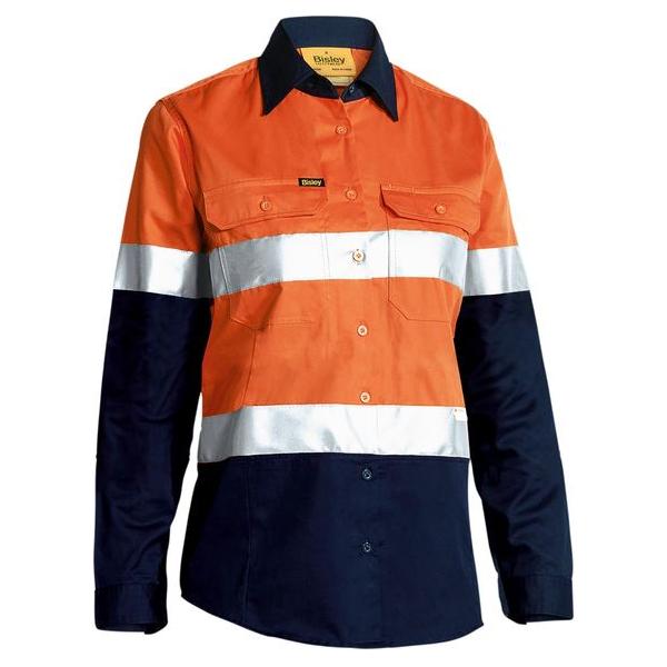 Womens Taped Hi Vis Cool Lightweight Drill Shirt - BL6896