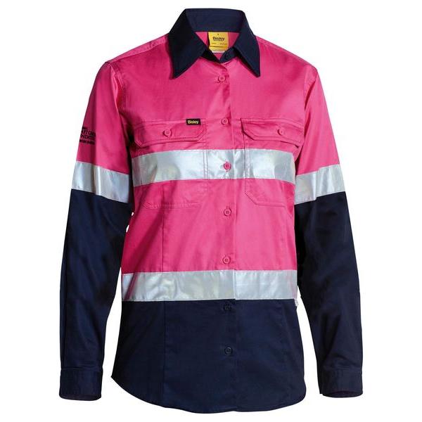 Womens Taped Hi Vis Cool Lightweight Drill Shirt - BL6896