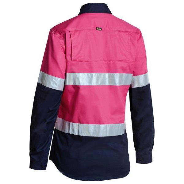 Womens Taped Hi Vis Cool Lightweight Drill Shirt - BL6896