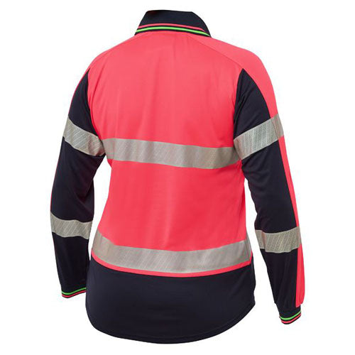 Womens Taped Two Tone Hi Vis V-Neck Polo - BKL6225T