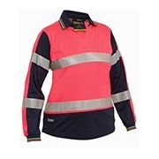 Womens Taped Two Tone Hi Vis V-Neck Polo - BKL6225T