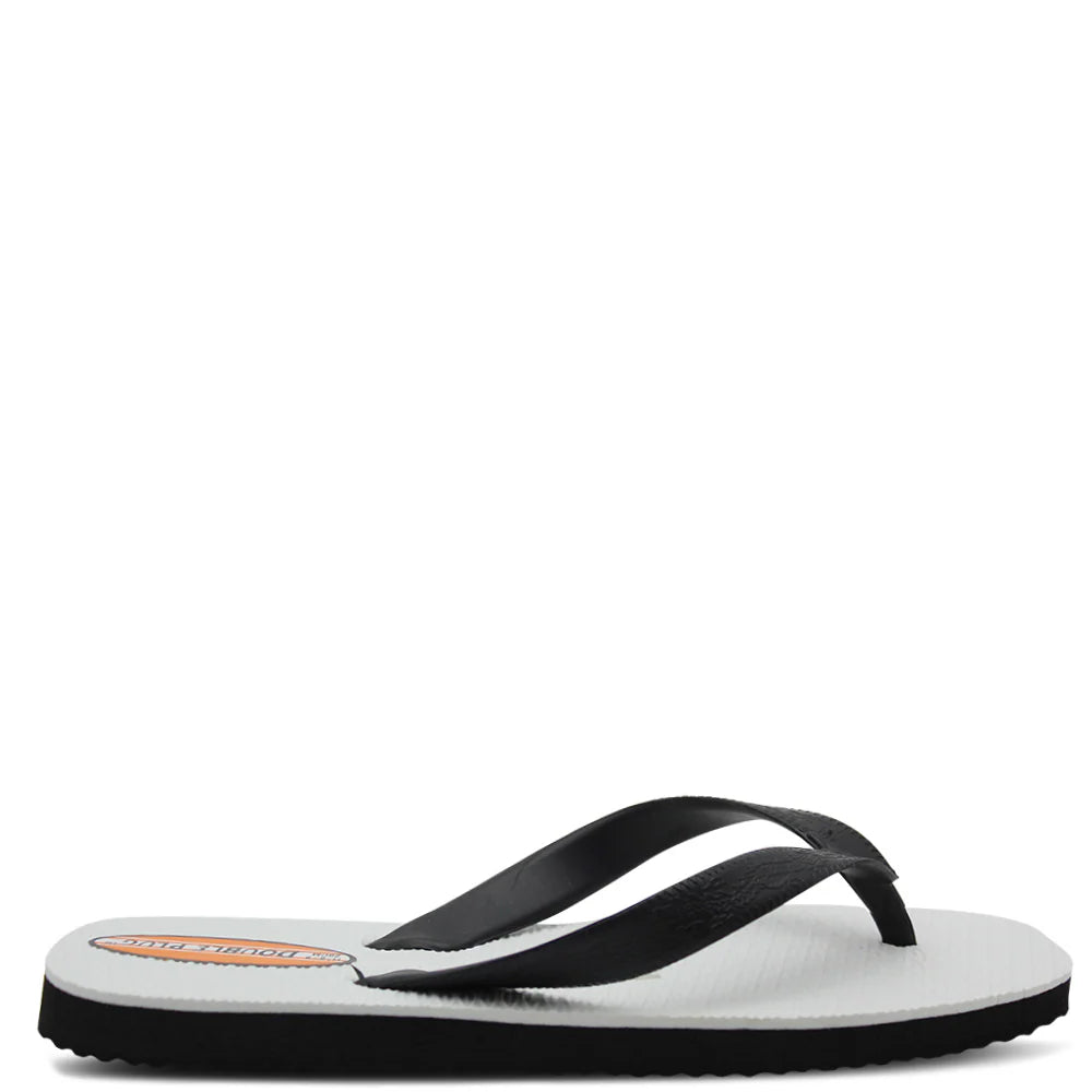 Black and white sandal on a white background