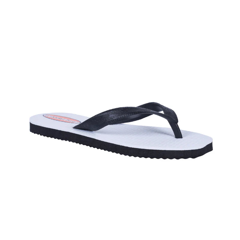 Black and white sandal on a white background