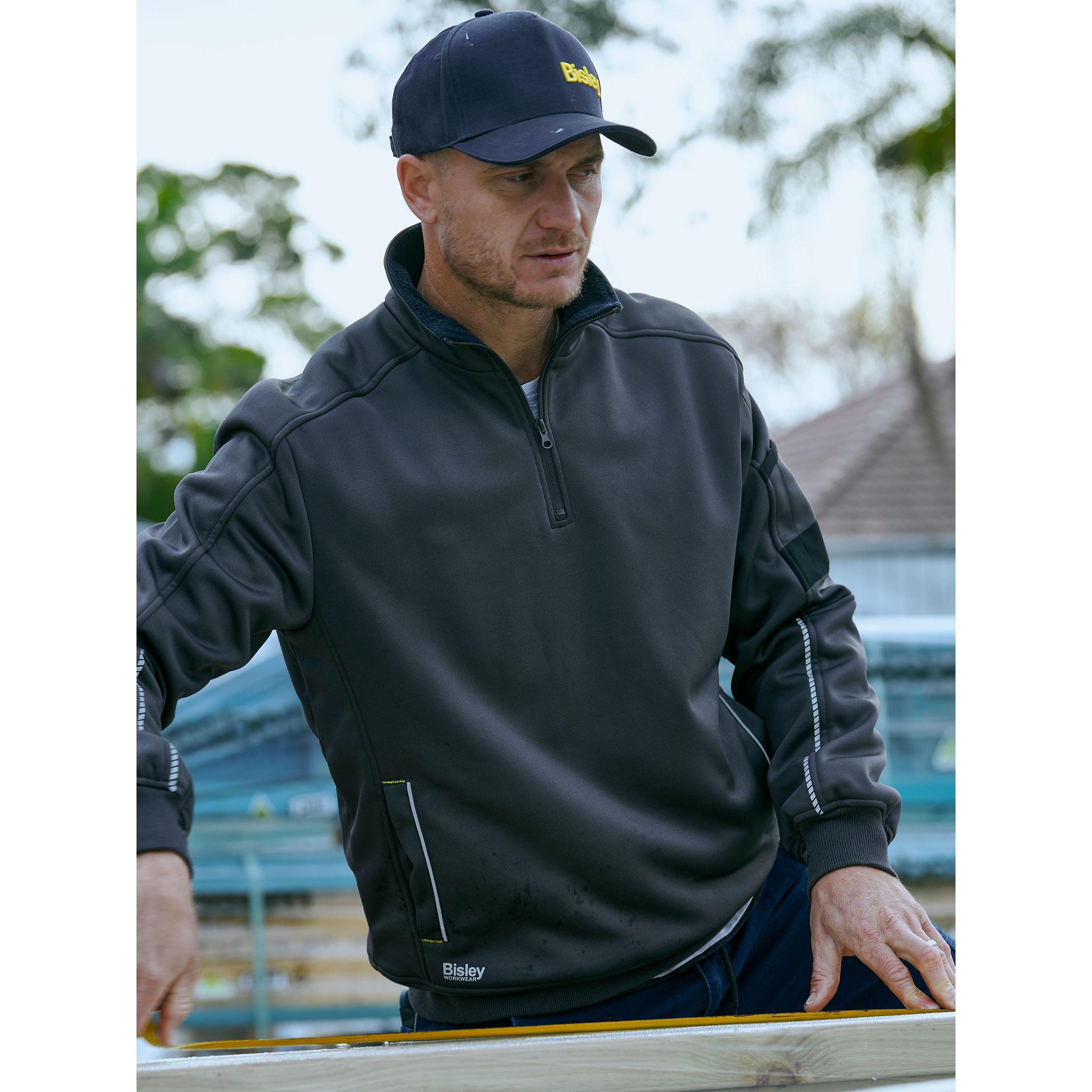 Work Fleece 1/4 Zip Pullover with Sherpa Lining - BK6924