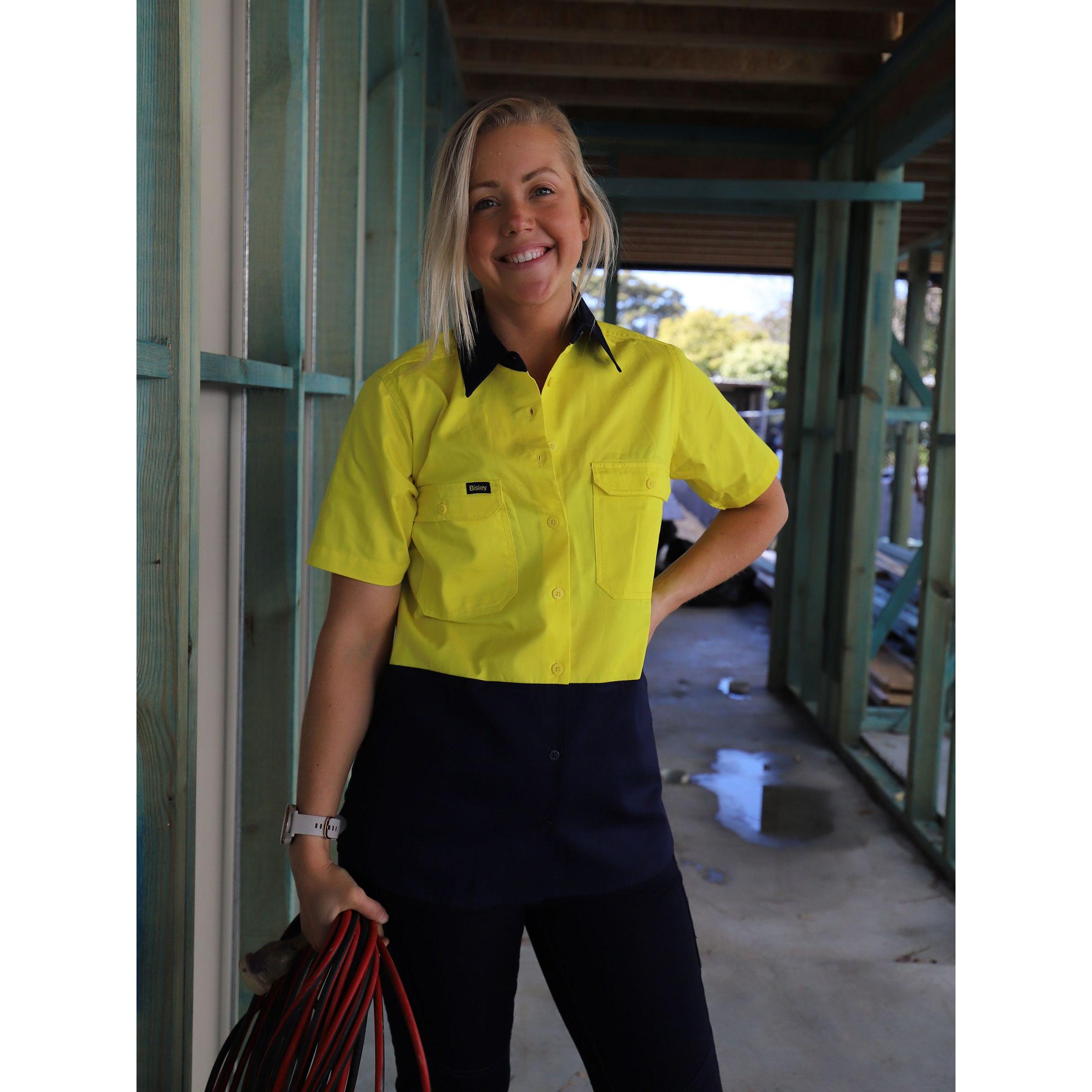 Womens Cool Lightweight Hi Vis Drill Shirt - BL1895