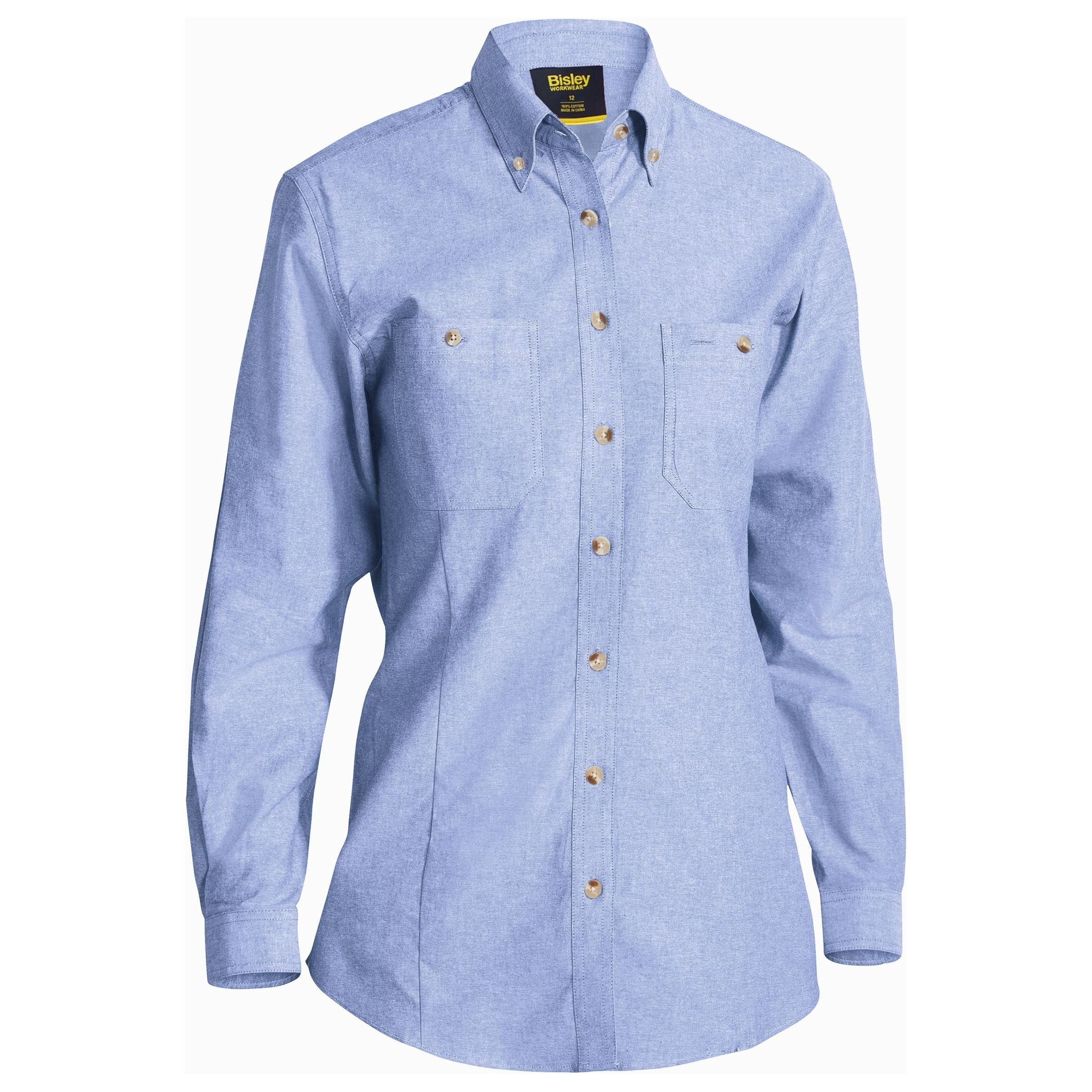 Womens Long Sleeve Chambray Shirt - BL6407
