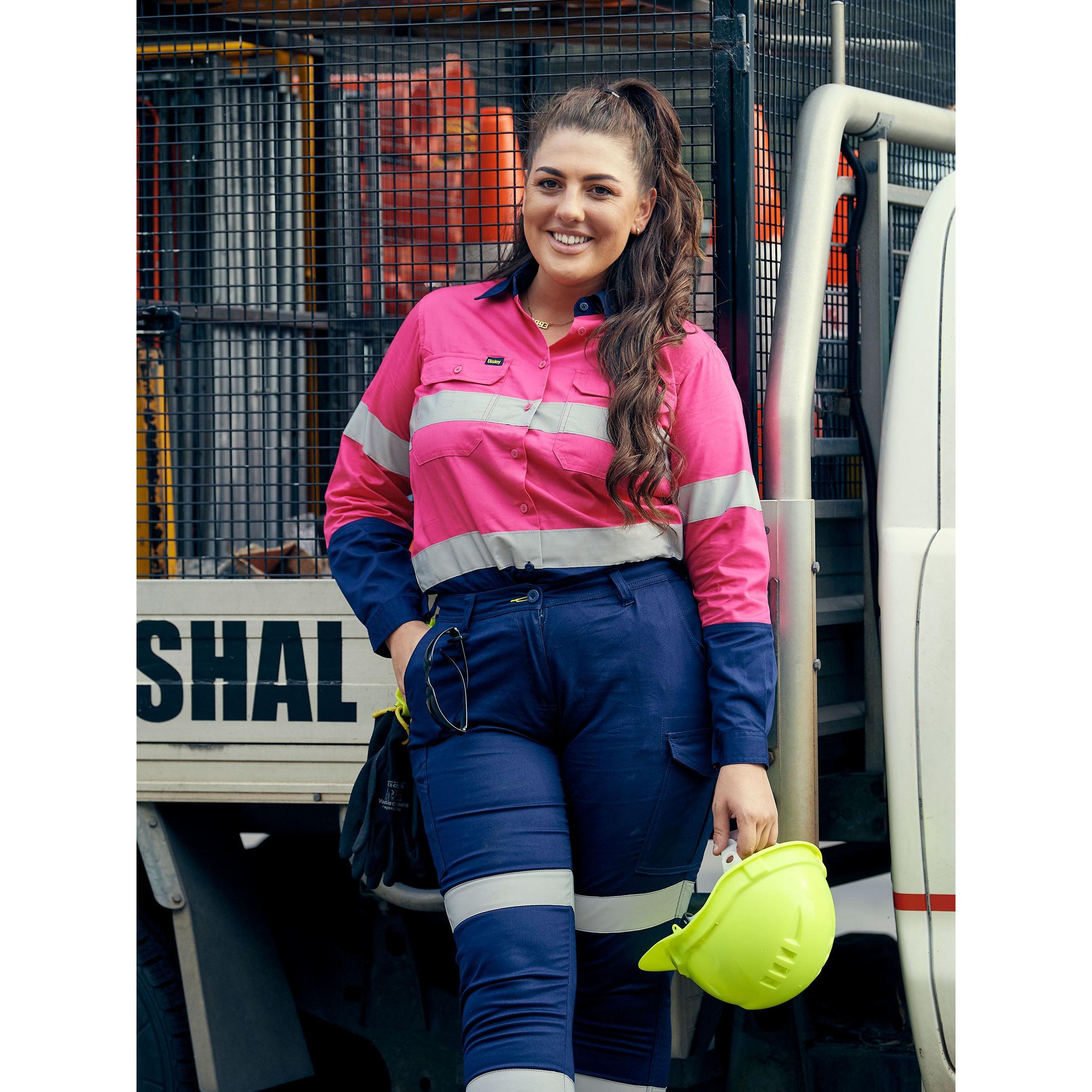 Womens Taped Hi Vis Cool Lightweight Drill Shirt - BL6896