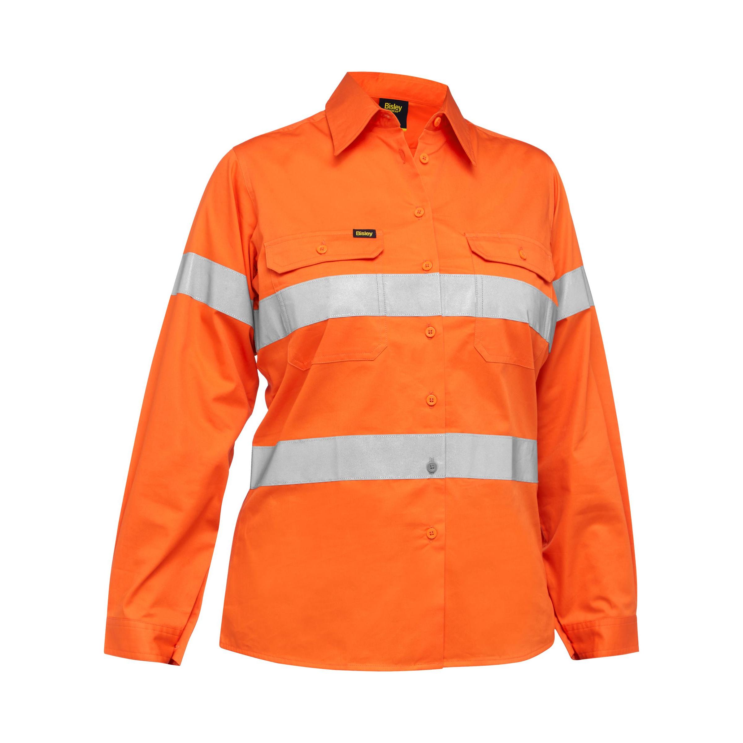 Womens Taped Hi Vis Cool Lightweight Drill Shirt - BL6897