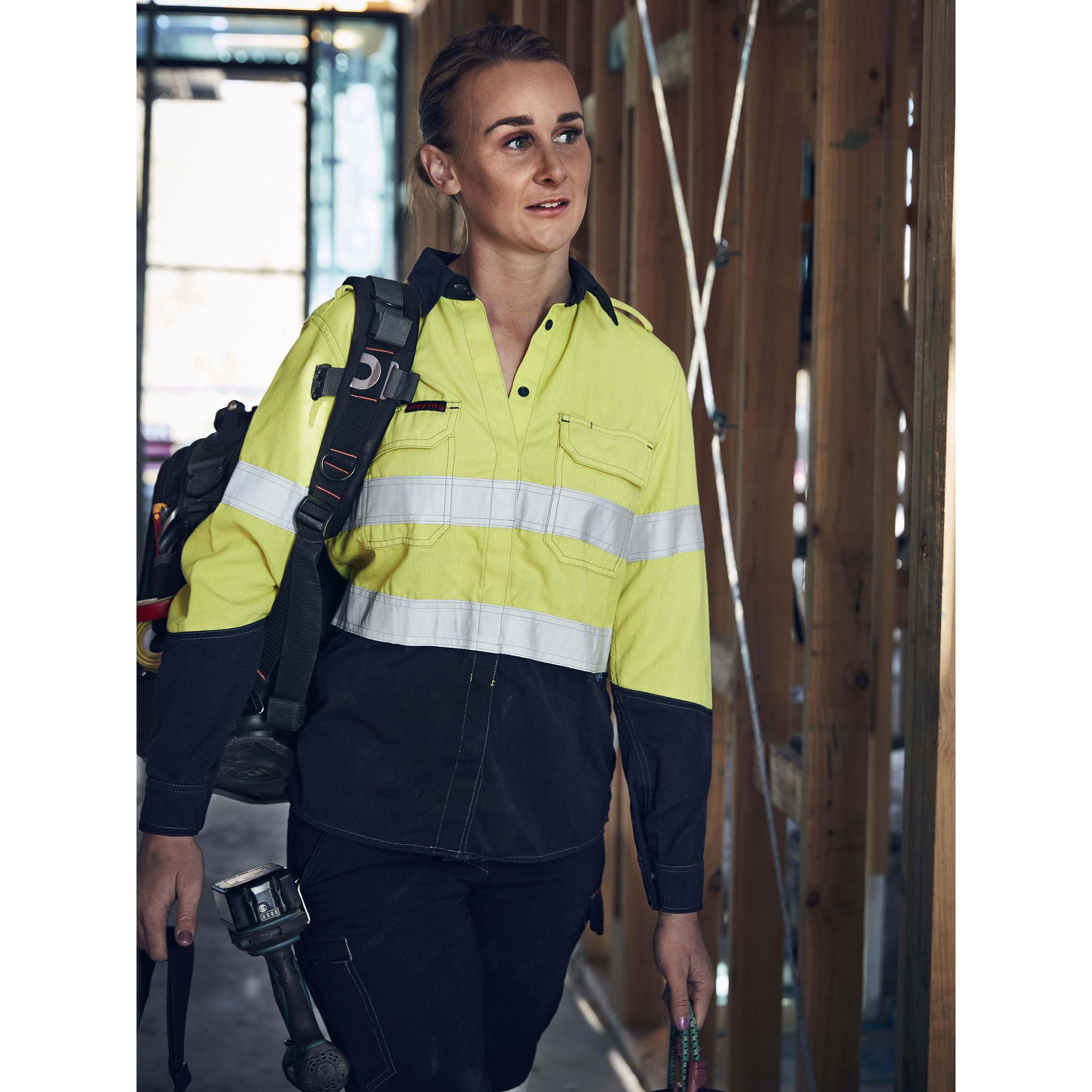 TenCate Tecasafe® Plus 700 Womens Taped Hi Vis FR Vented Shirt  - BL8082T