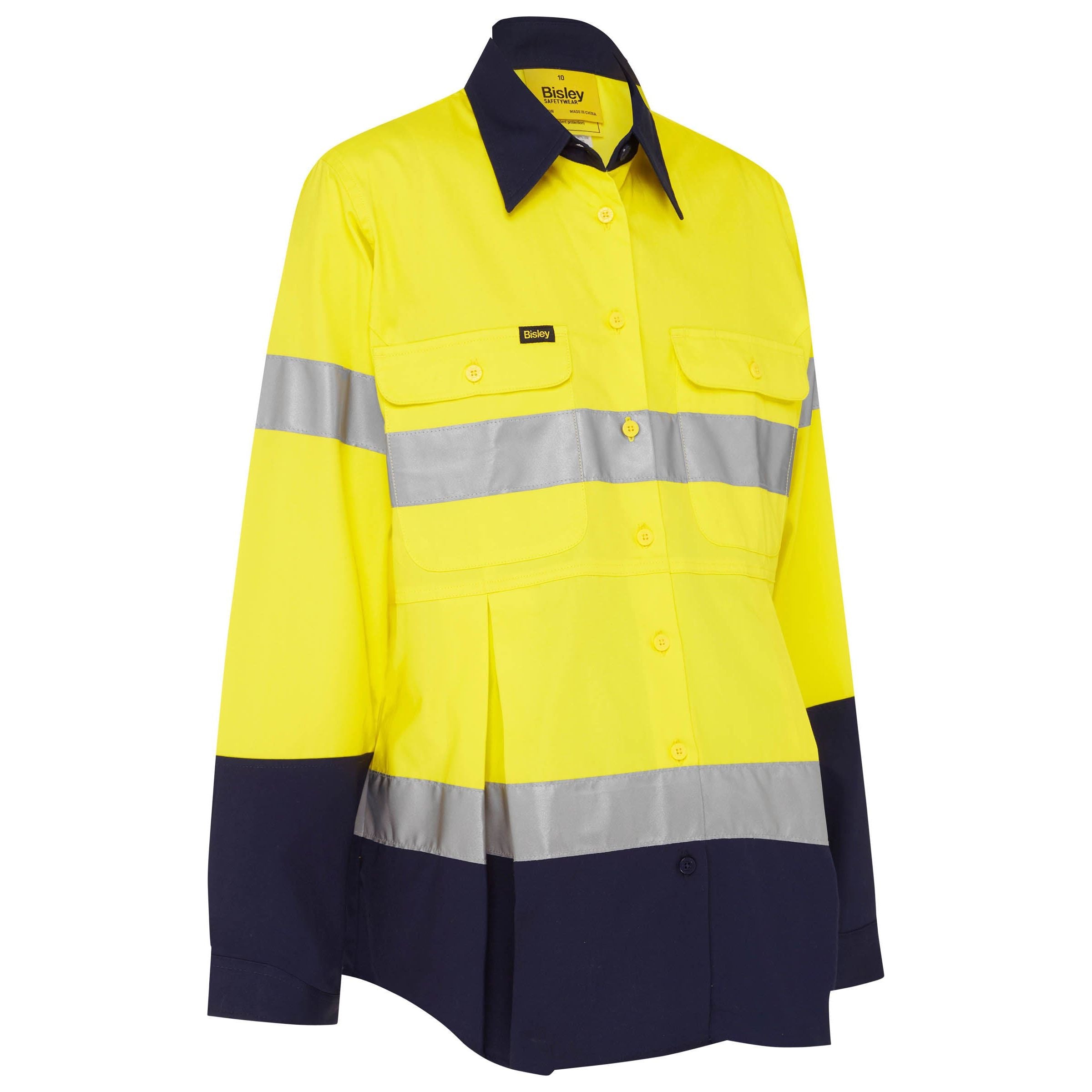 Womens Taped Hi Vis Maternity Drill Shirt - BLM6456T