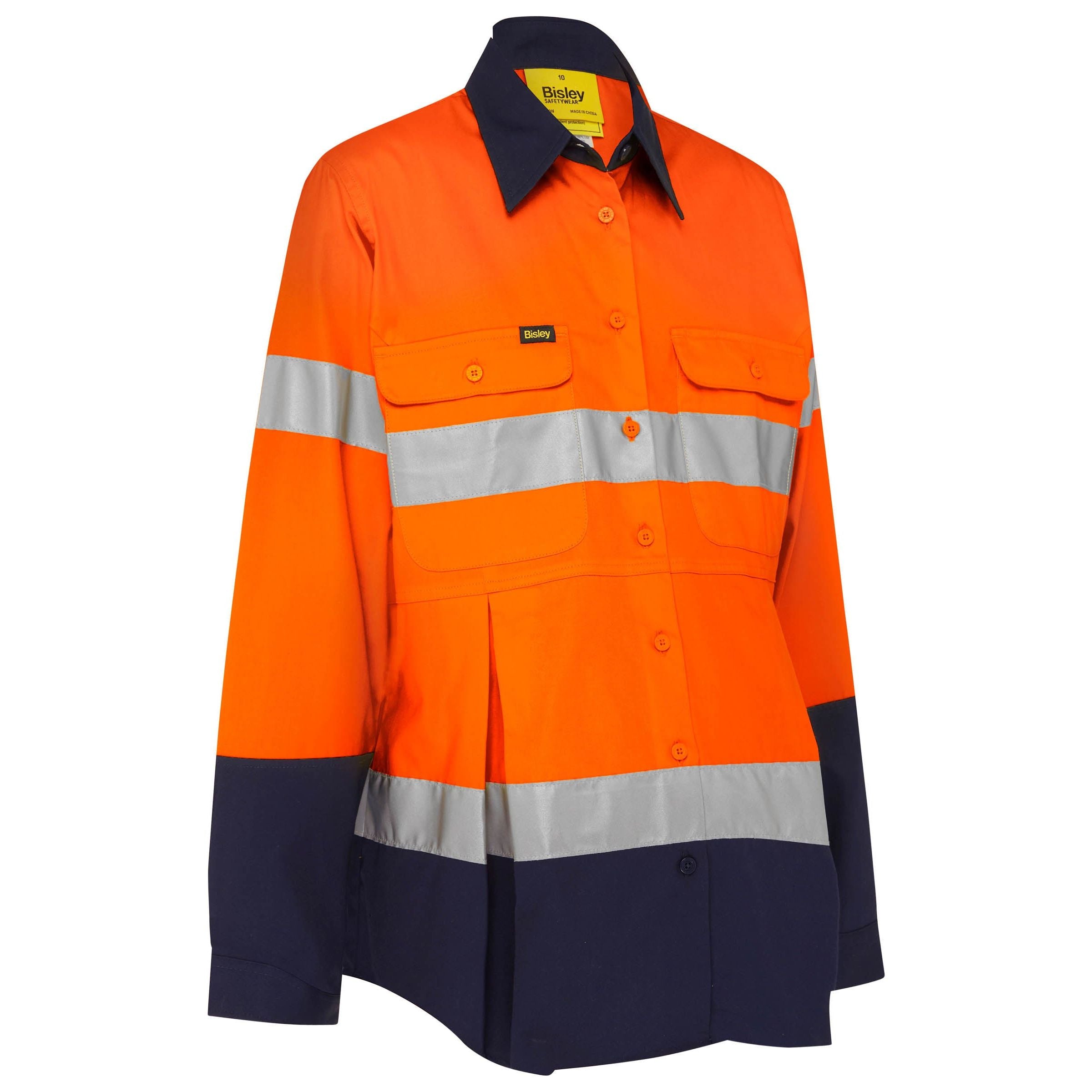 Womens Taped Hi Vis Maternity Drill Shirt - BLM6456T