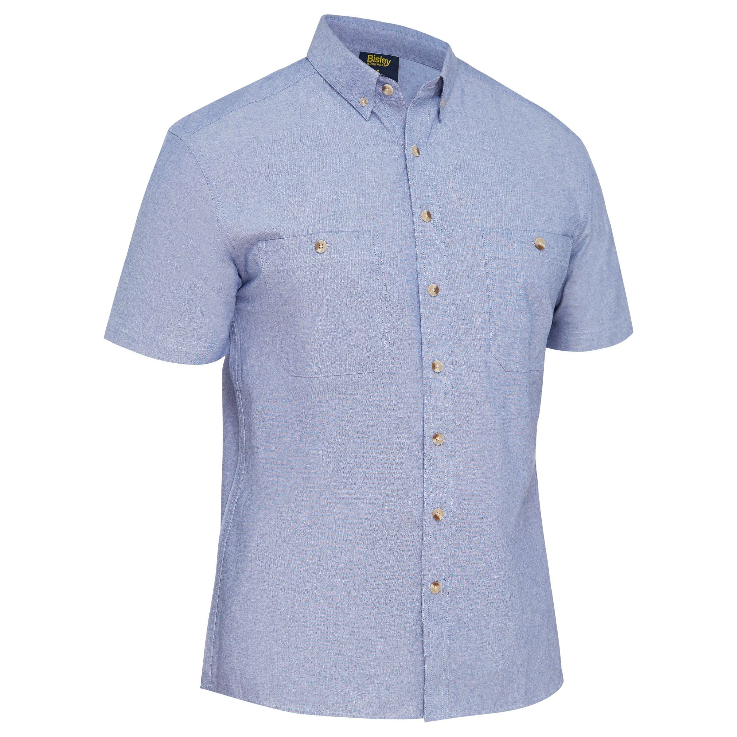 Mens Short Sleeve Chambray Shirt - BS1407