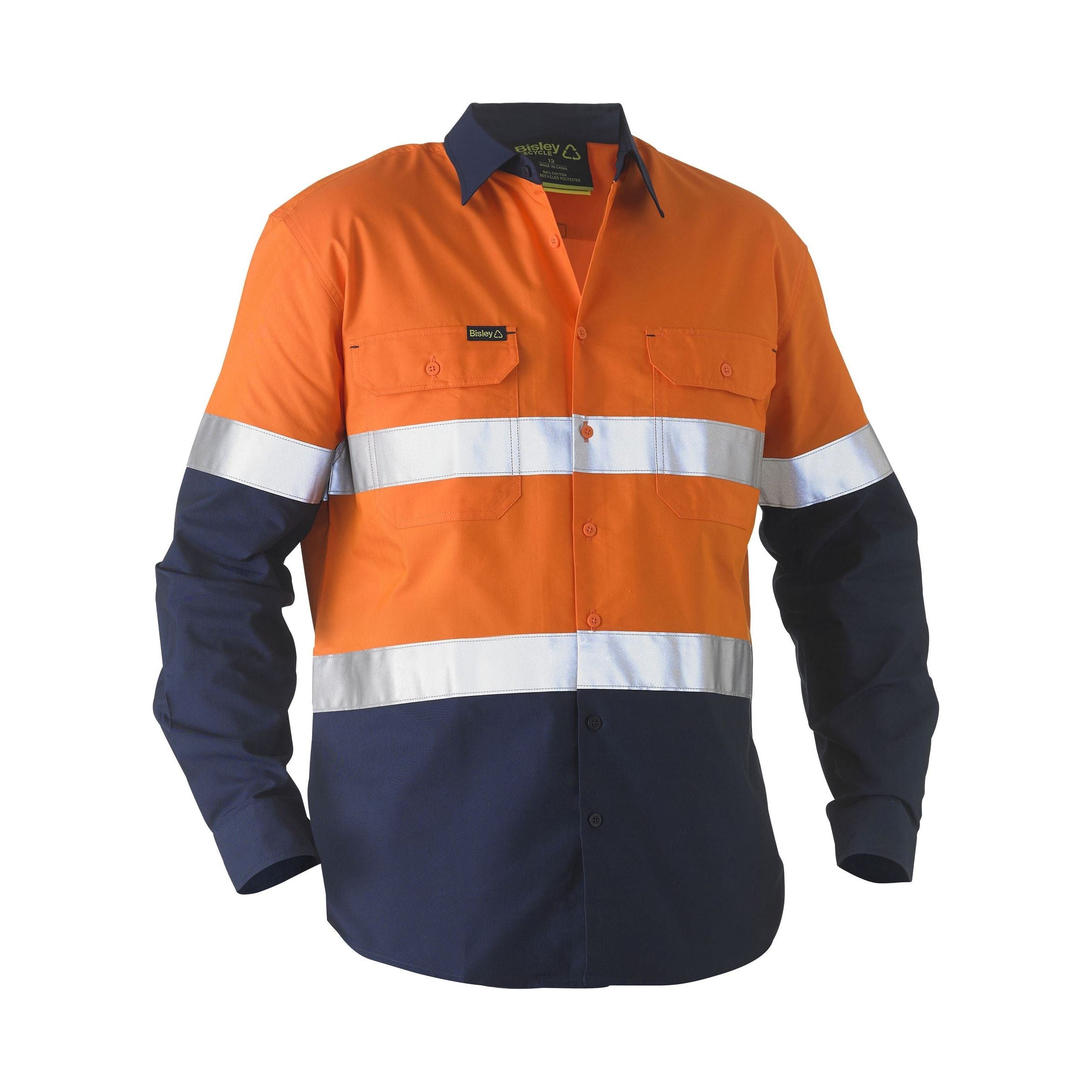 Recycle Taped Two Tone Hi Vis Drill Shirt - BS6996T