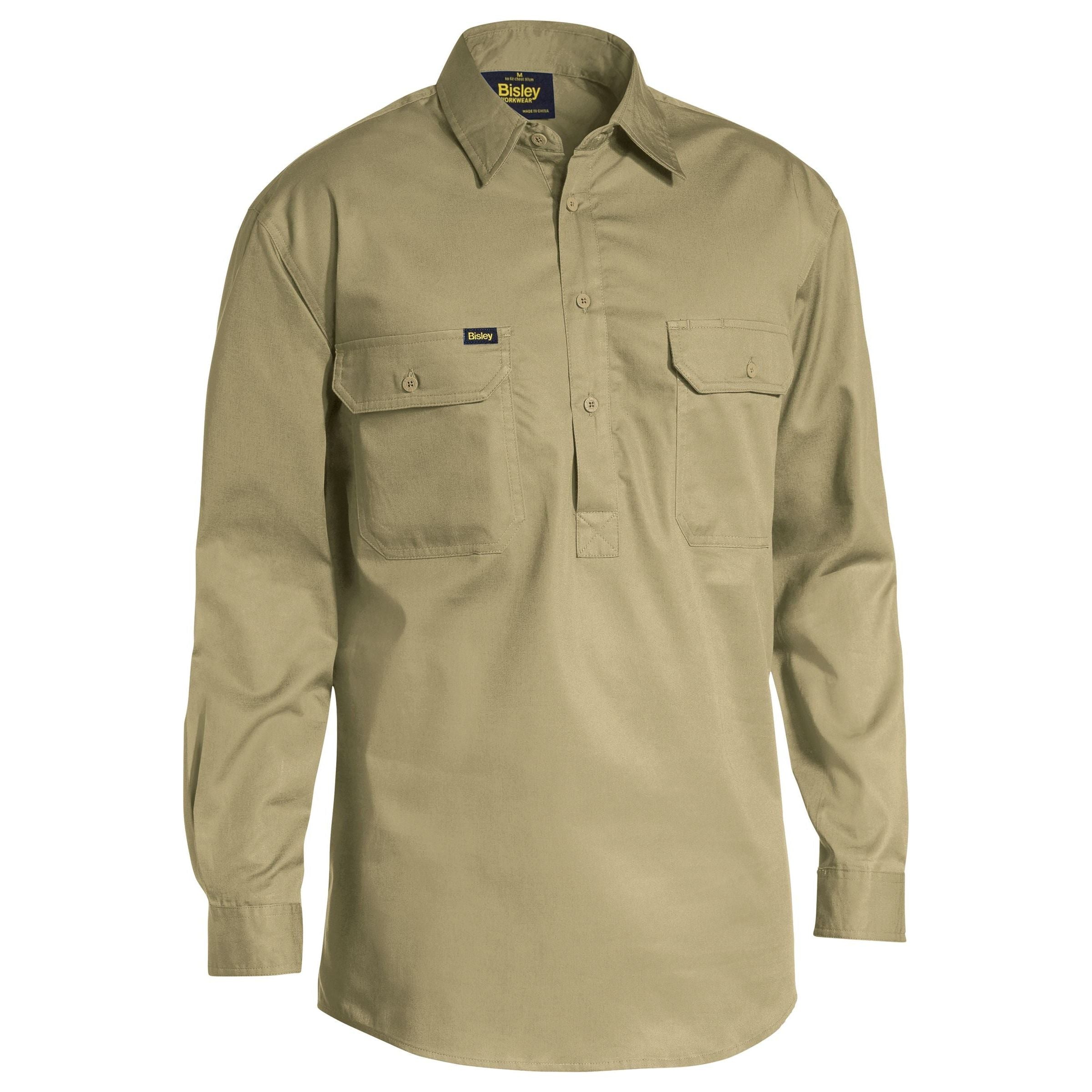 Closed Front Cool Lightweight Drill Shirt - BSC6820