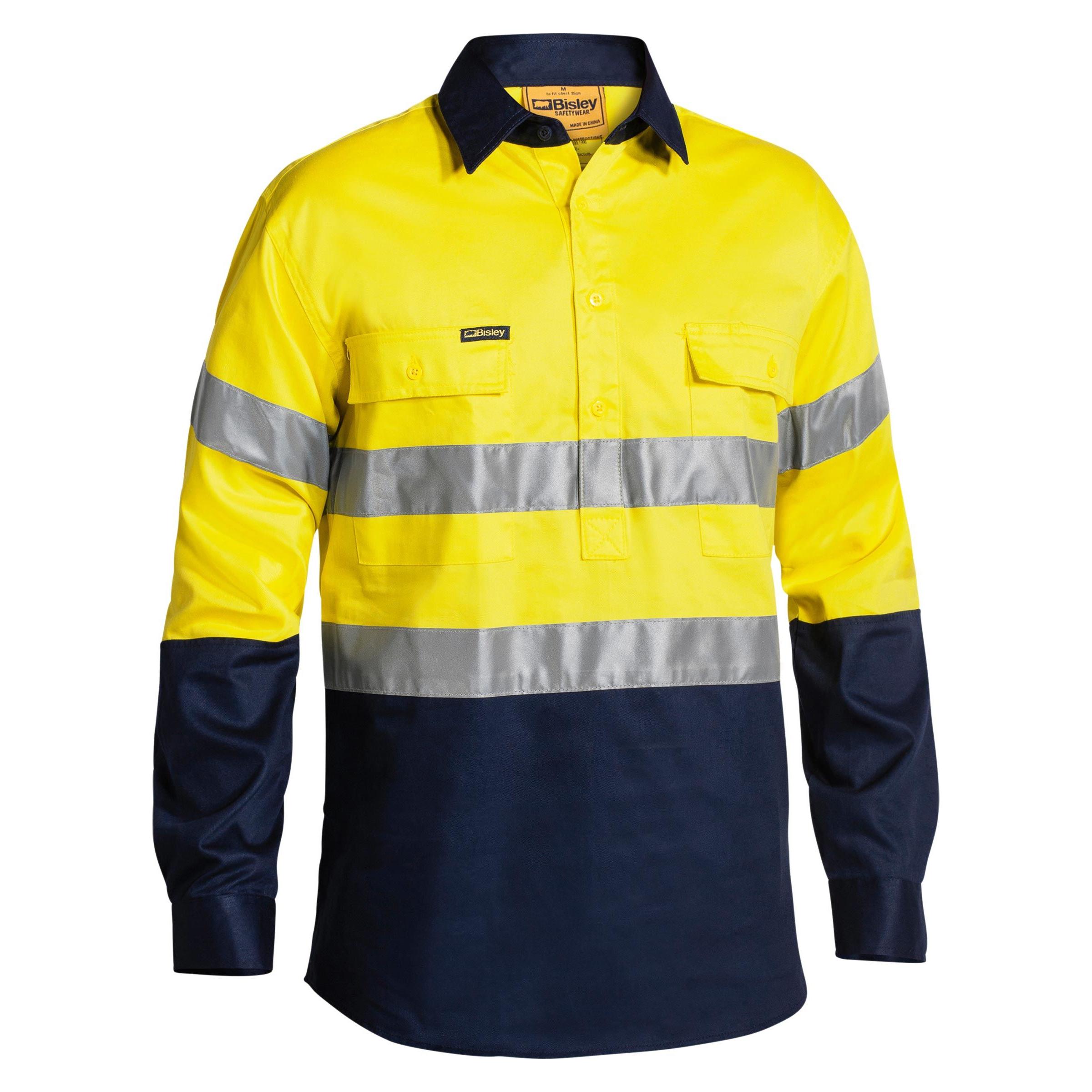 Taped Hi Vis Closed Front Drill Shirt - BTC6456